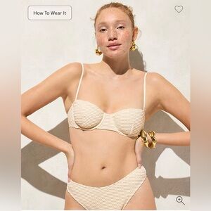 J.Crew Crochet balconette underwire bikini top in antique white